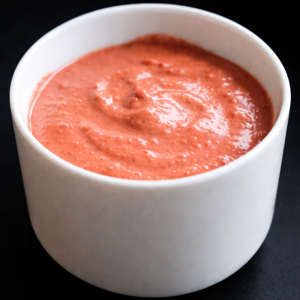 Cup Of Pink Sauce.