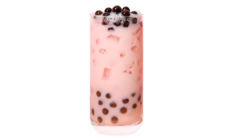 Strawberry Boba Milk Tea.