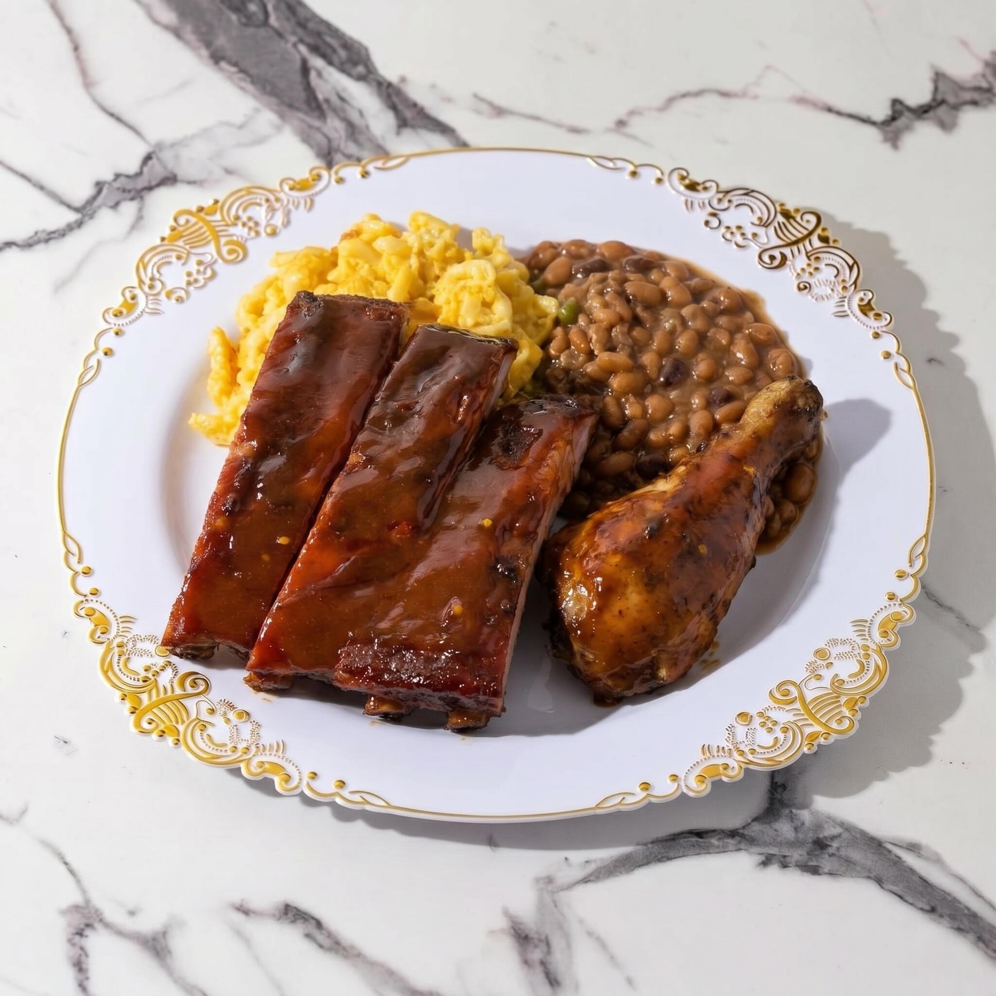 Brisket and Chicken Combo with Two Sides.