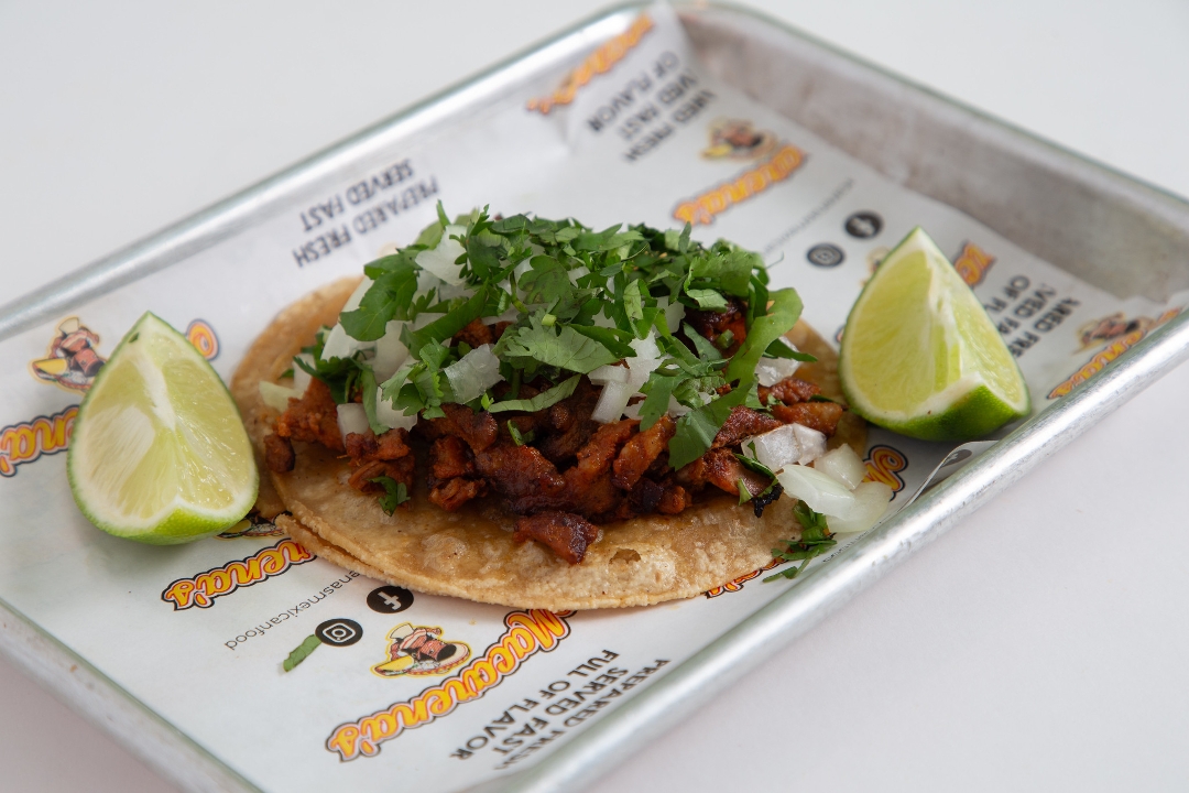 Adobada (marinated pork) Street Taco.