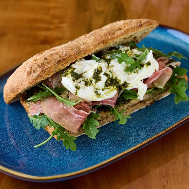 Burrata Prosciutto Sandwich.