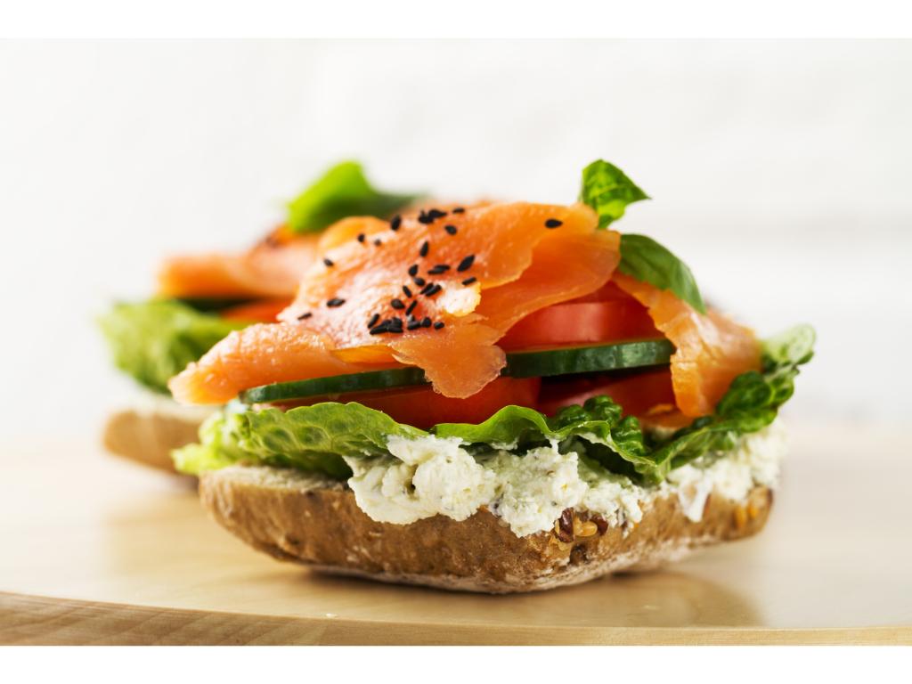 (C) Bagel, Cream Cheese, and Lox (Salt).