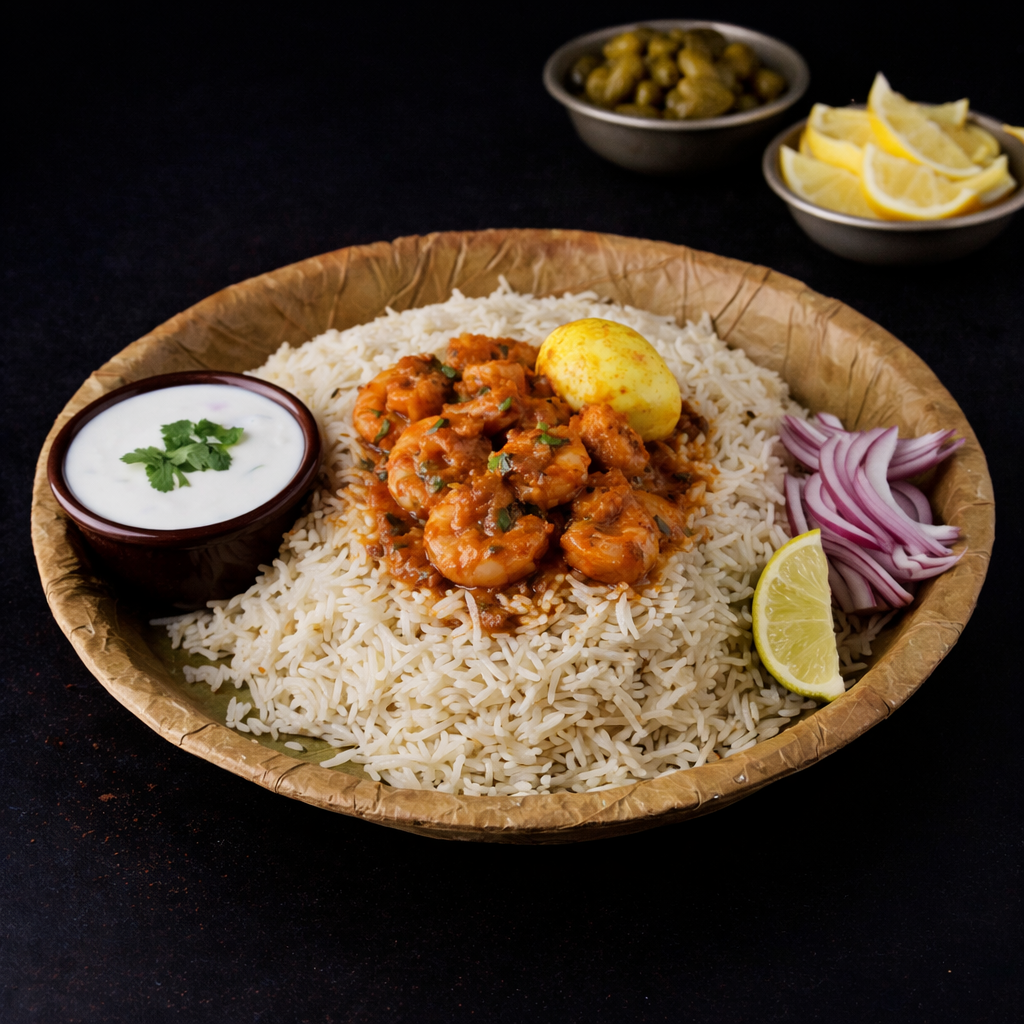 Royyala Pulao (Shrimp Pulao).