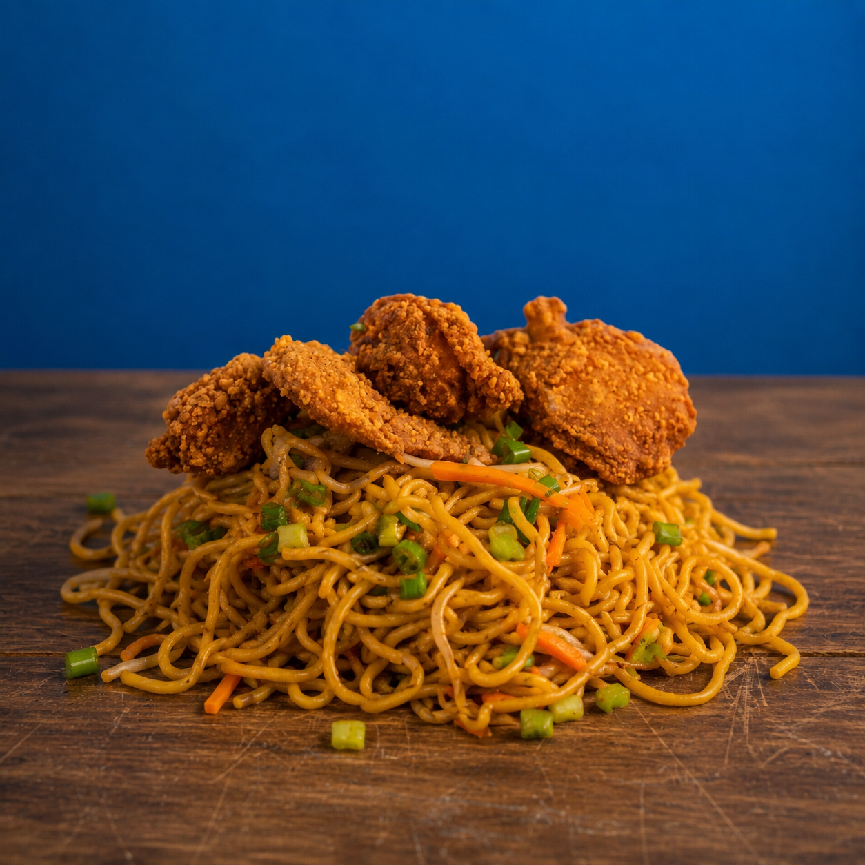 Small Vegetable Lomein w/ 2pcs Fried Chicken.