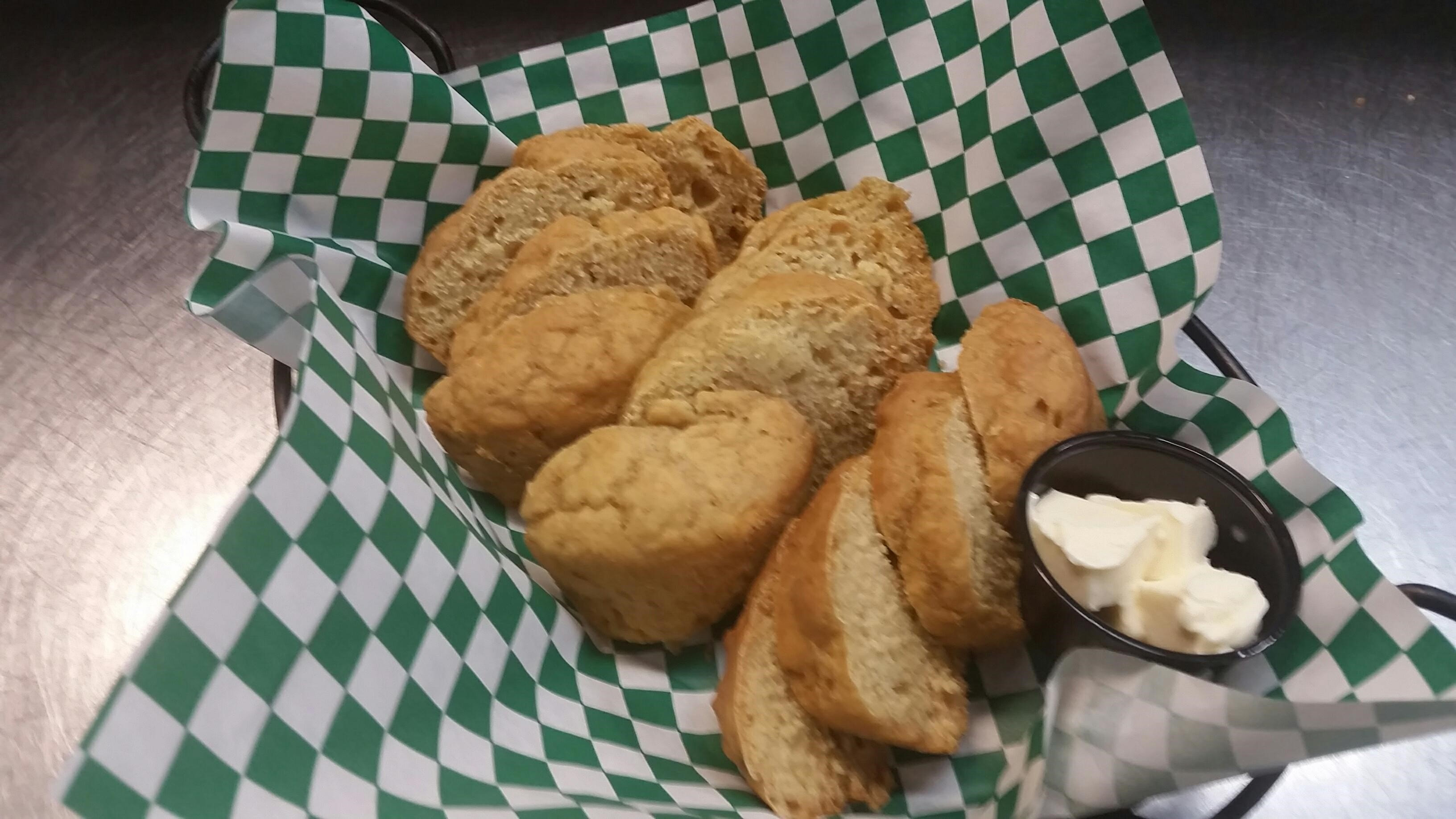 BASKET OF BREAD, BUTTER, & HONEY.