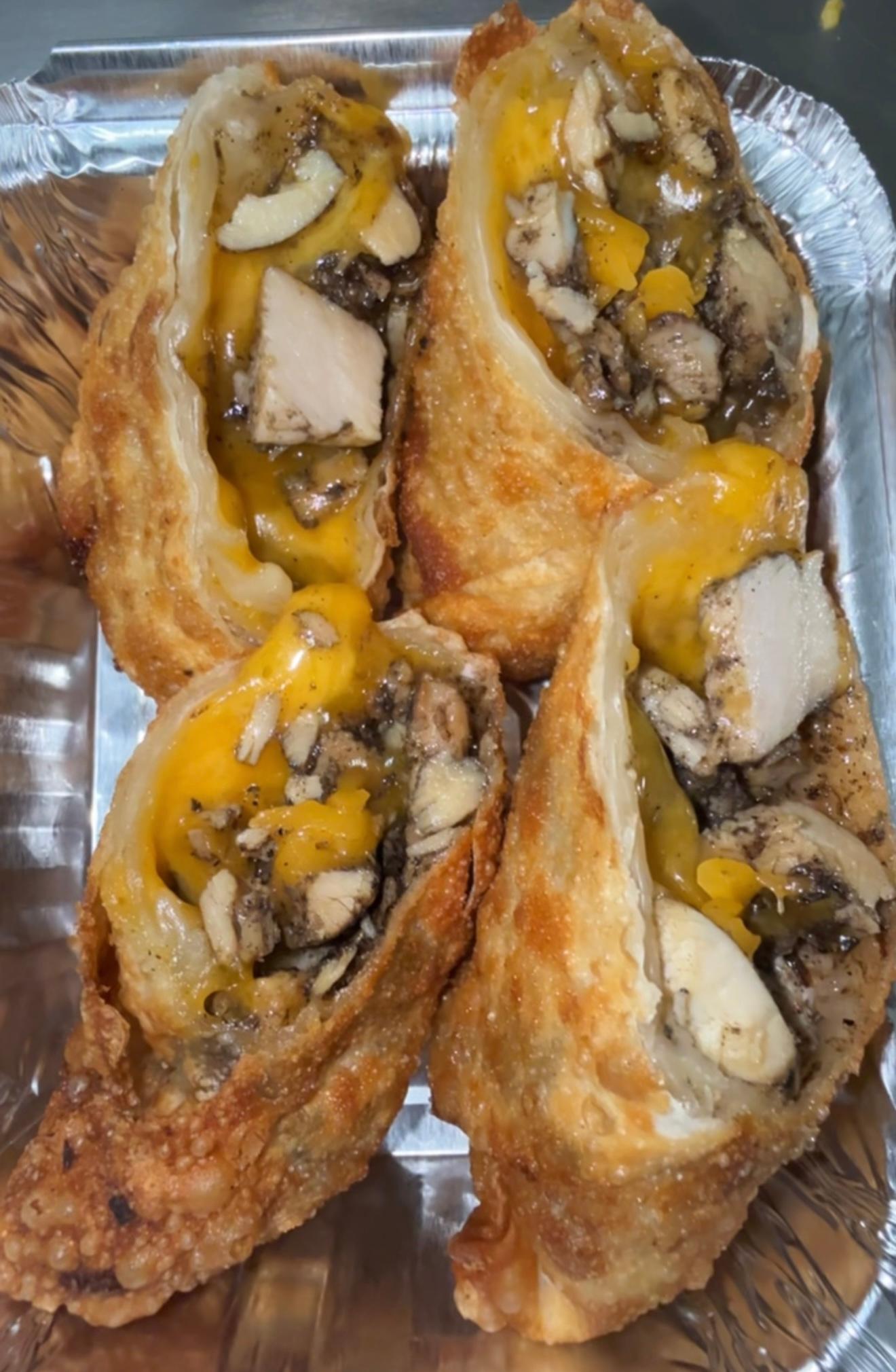Exotic Jerk Egg Rolls.
