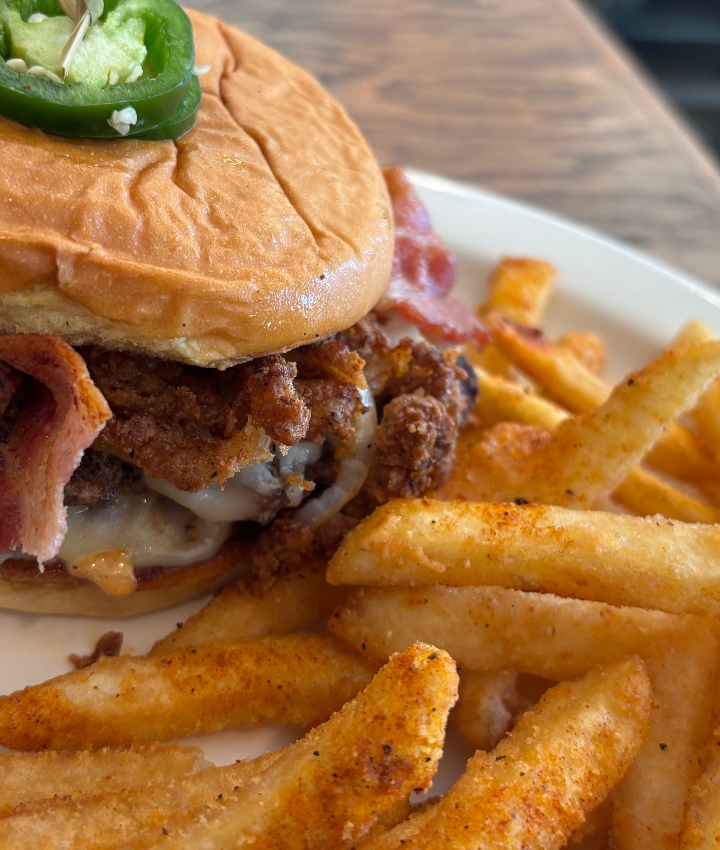 Thursday - Frank's Big Back Burger and Seasoned Fries.