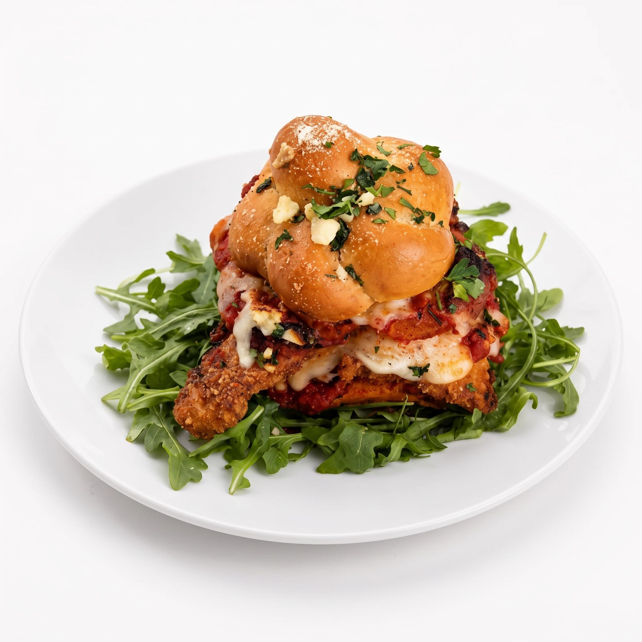 #8 Garlic Knot Chicken Parm Slider.