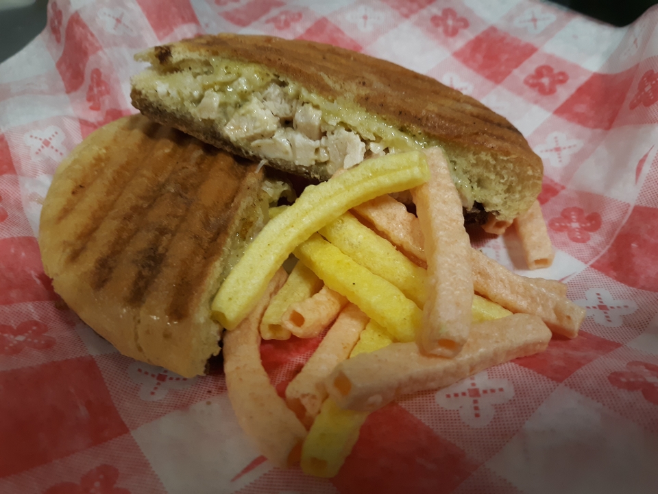 Chicken Parmesan Pesto Panini.