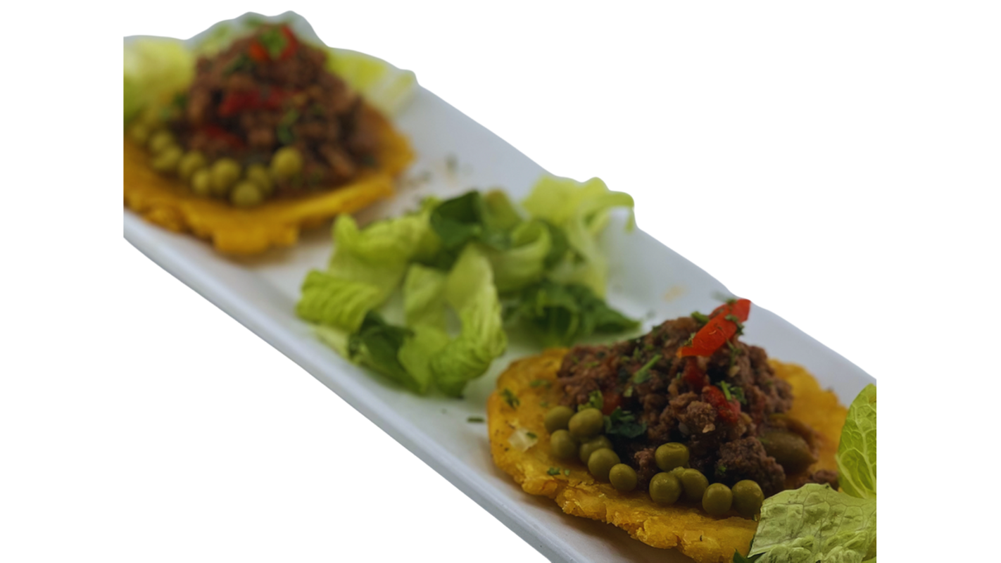 Tostone H Ground Beef Appetizer.