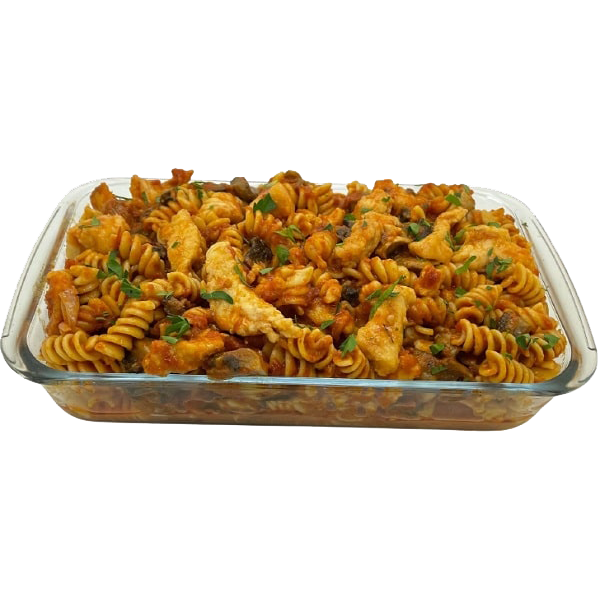 Fusilli with Chicken & Mushroom Sauce Platter.