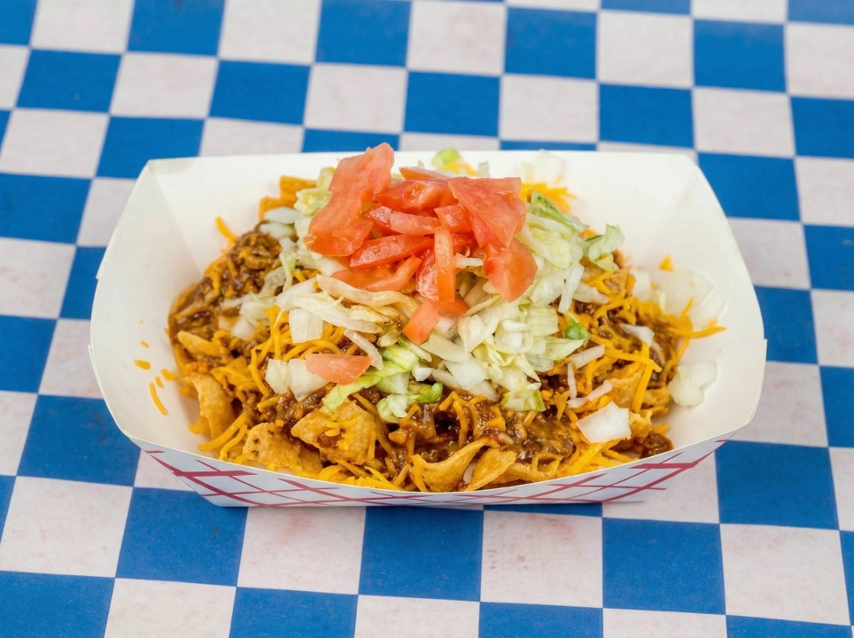 FRITO PIE WITH THE WORKS.