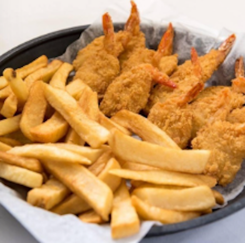 Romano's Fried Shrimp Platter.