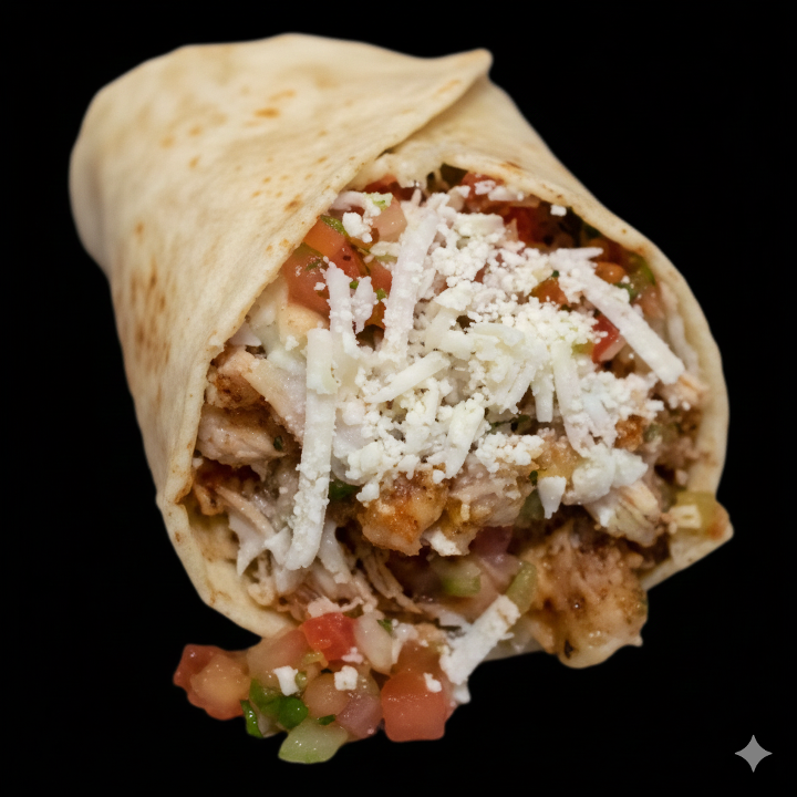 Burrito Mixto Dos Carnes/Grilled Meat Mix.