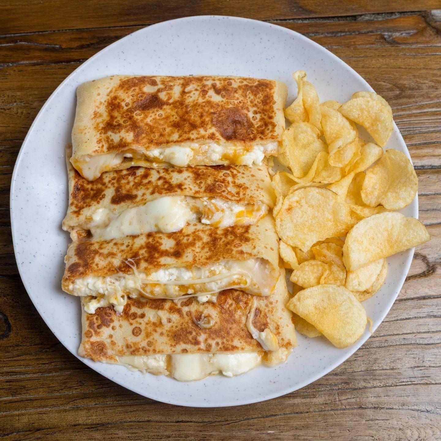 Mediterranean Cheesy Crêpe.