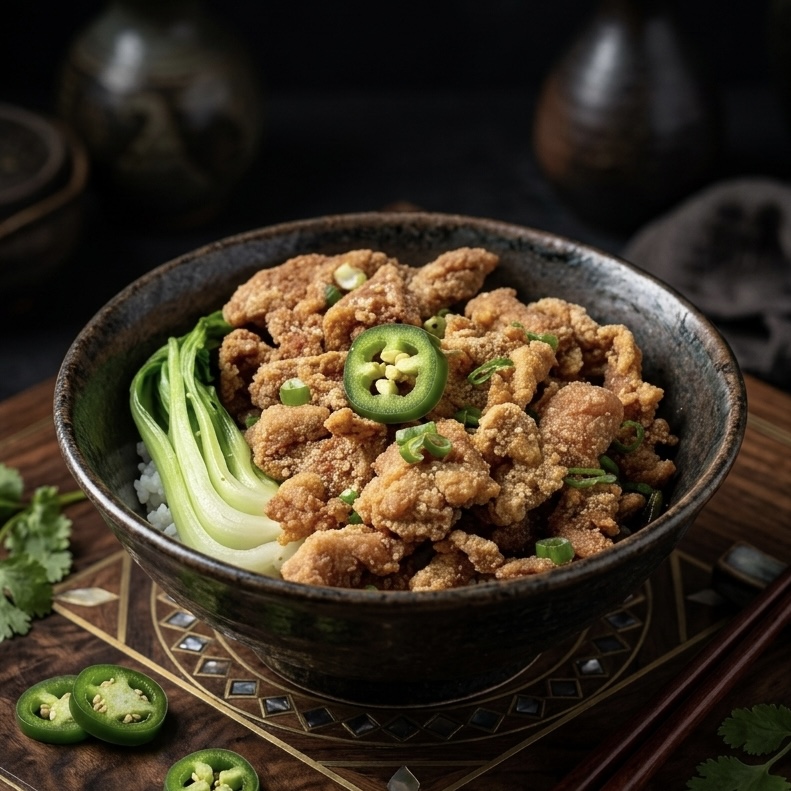 Five Spices Pork Chop Rice Bowl.