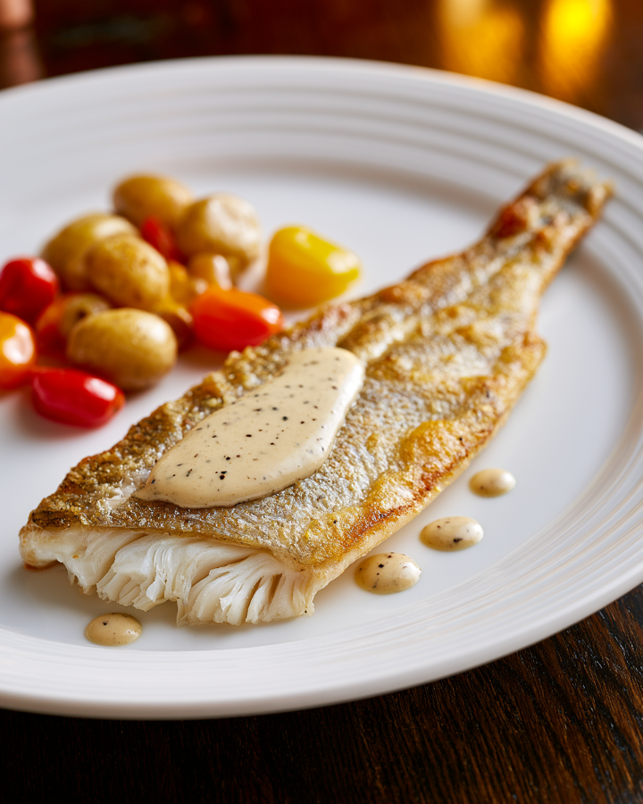 Branzino with Black Truffle Oil.