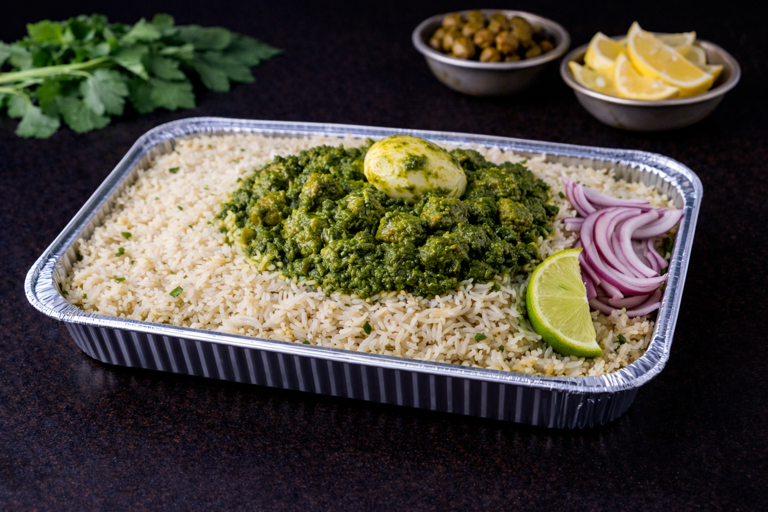Family Pack Green Lamb Pulao (Boneless).