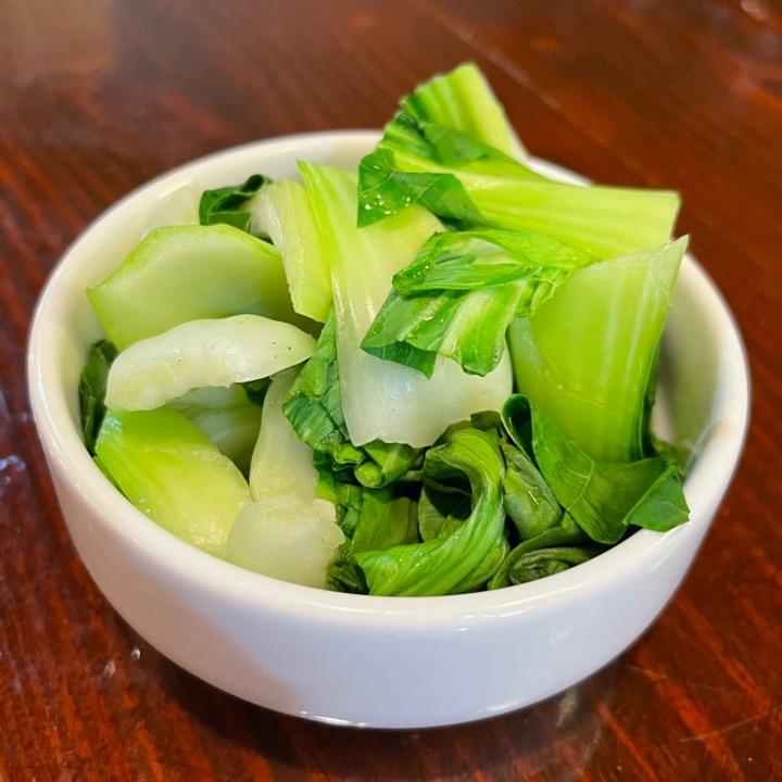 SIDE Steamed Bok Choy.