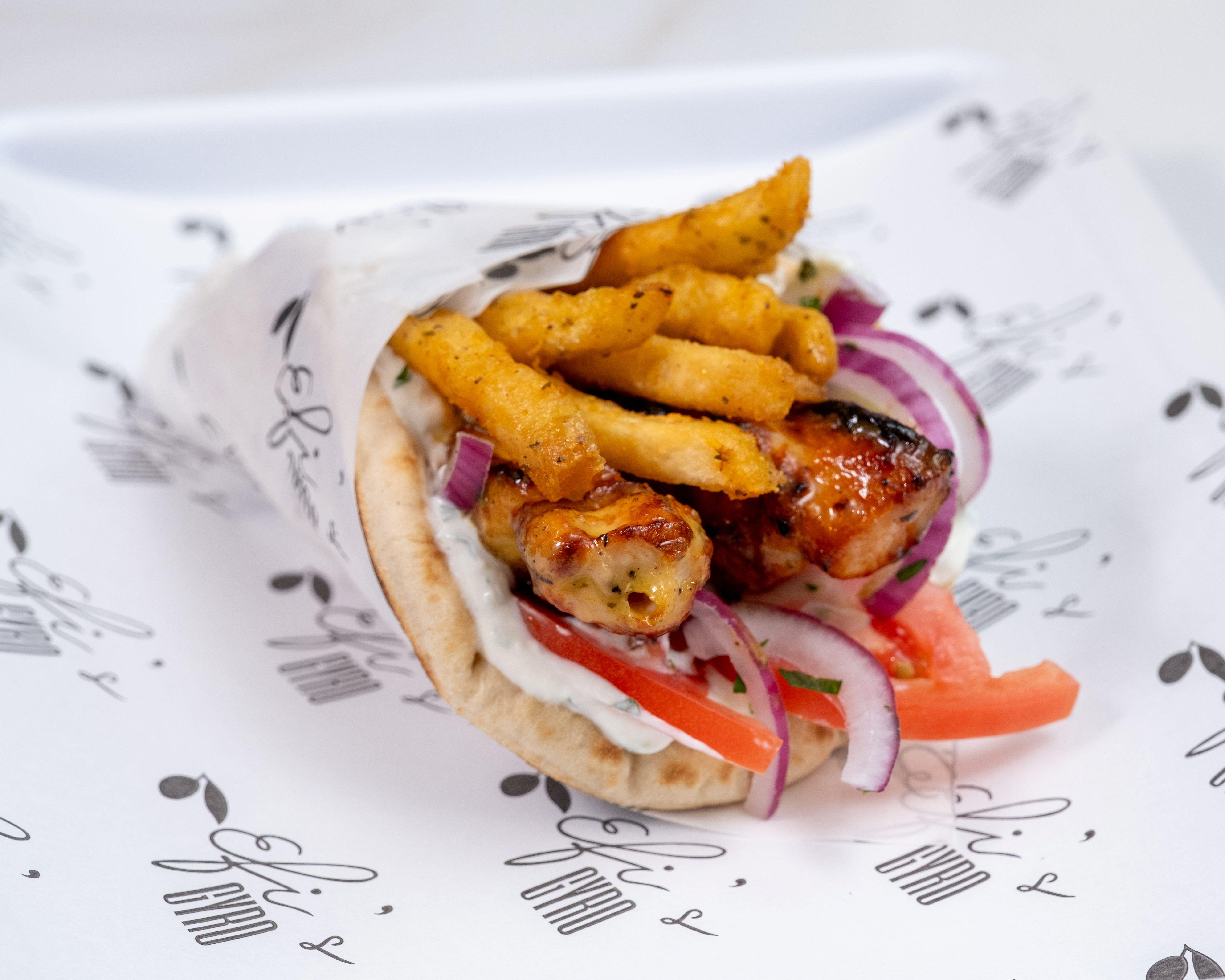 Chicken Souvlaki Gyro.