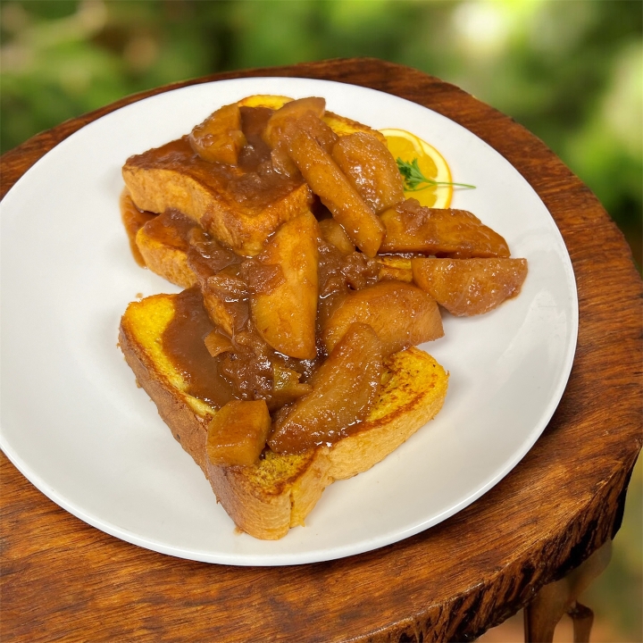 Bourbon Apple French Toast.