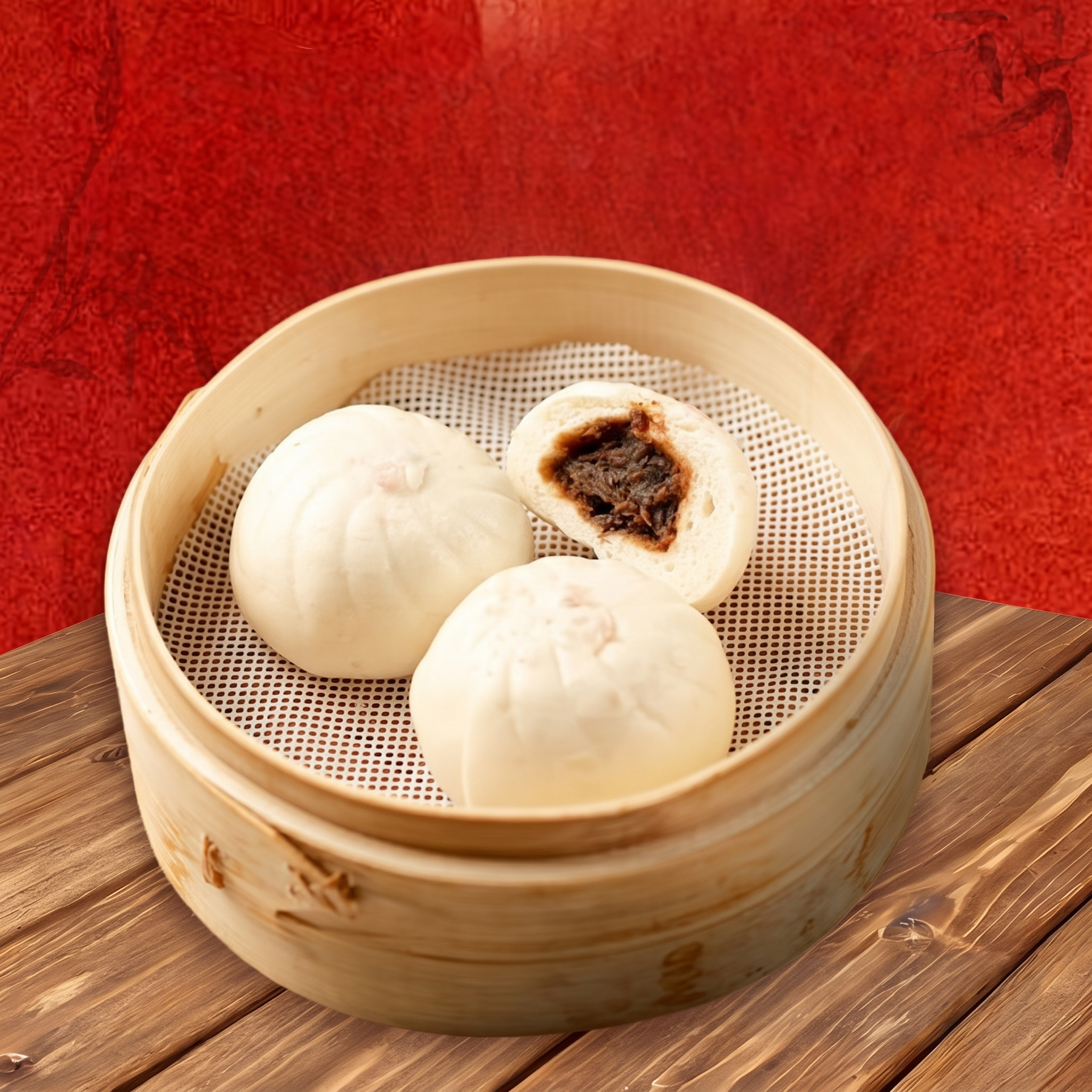 J5. 香甜豆沙包/Red Bean Paste Buns.