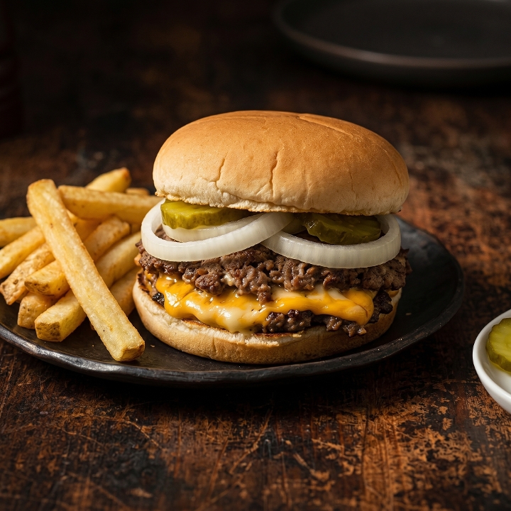 Steakhouse Burger with fries.