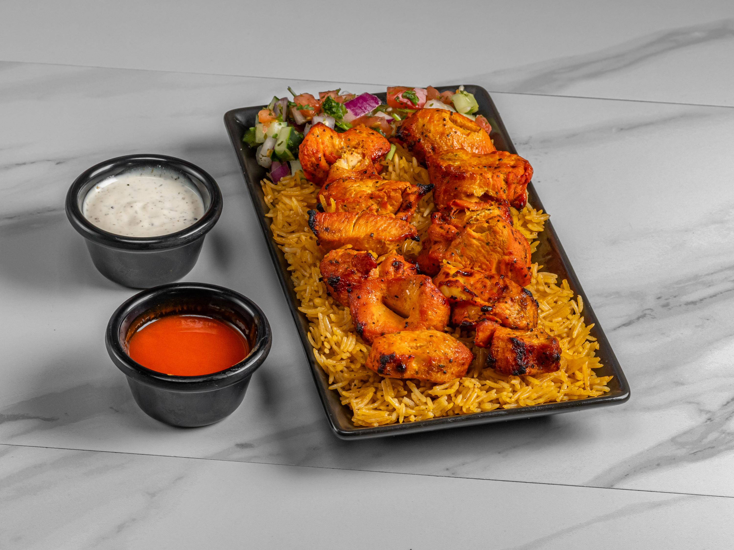 Kebab tikka platter.
