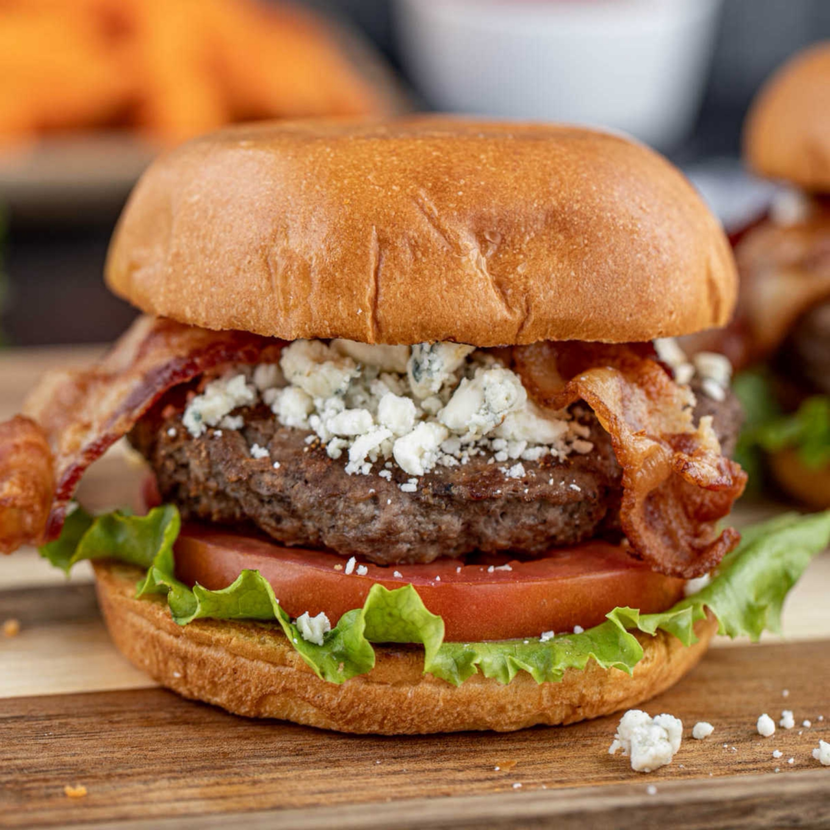 Blue Bacon Cheeseburger.