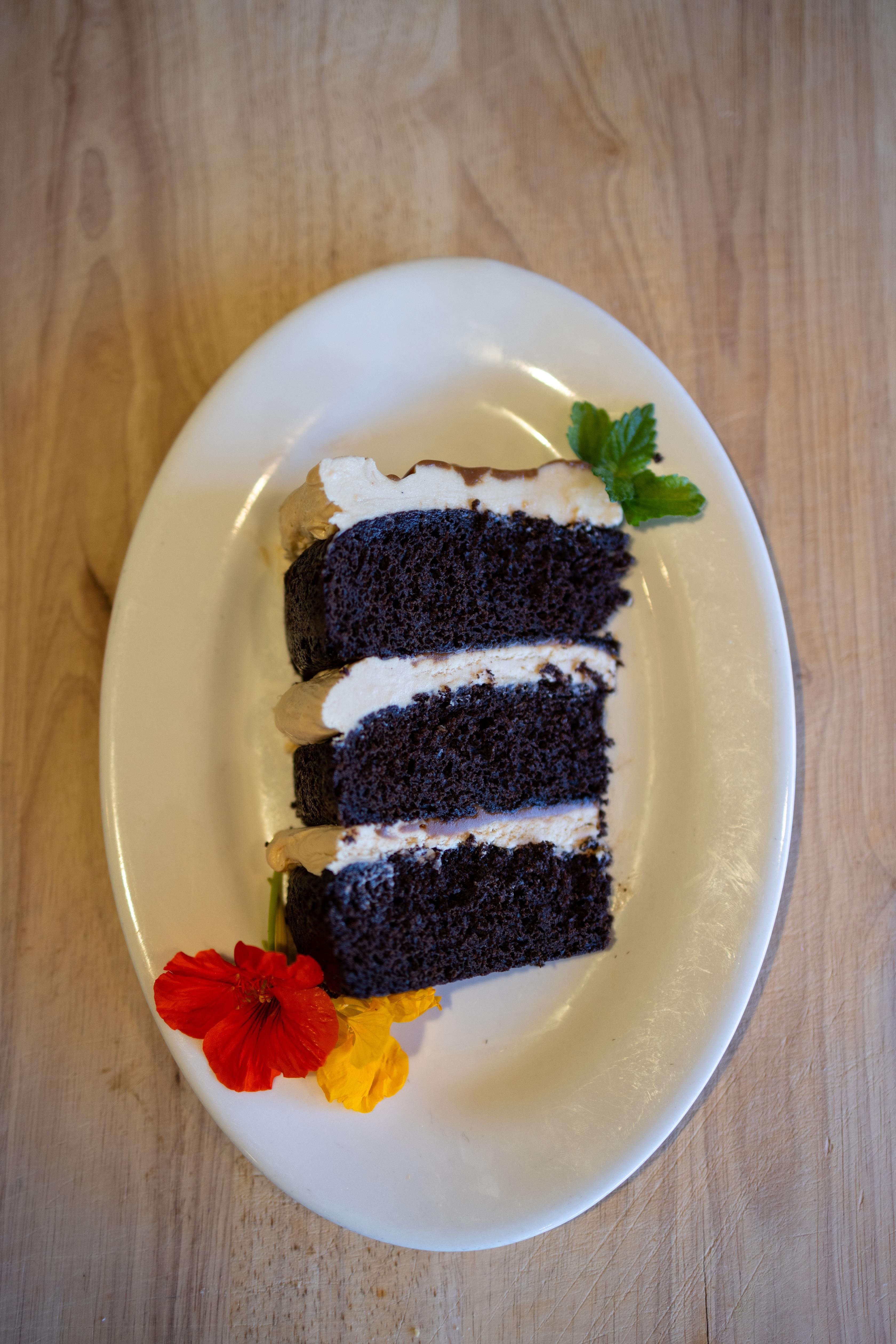 Chocolate Caramel Layer Cake.