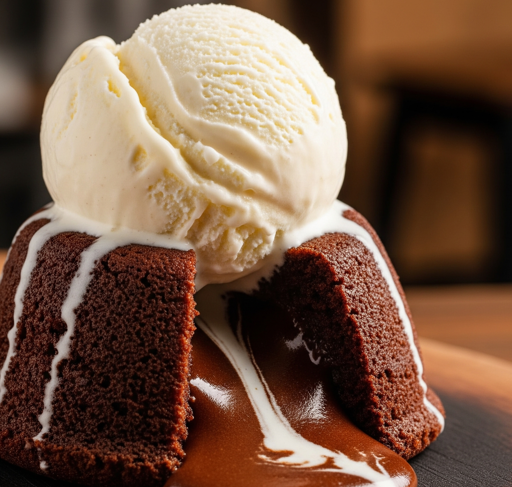 Chocolate Molten Cake Ice Cream.