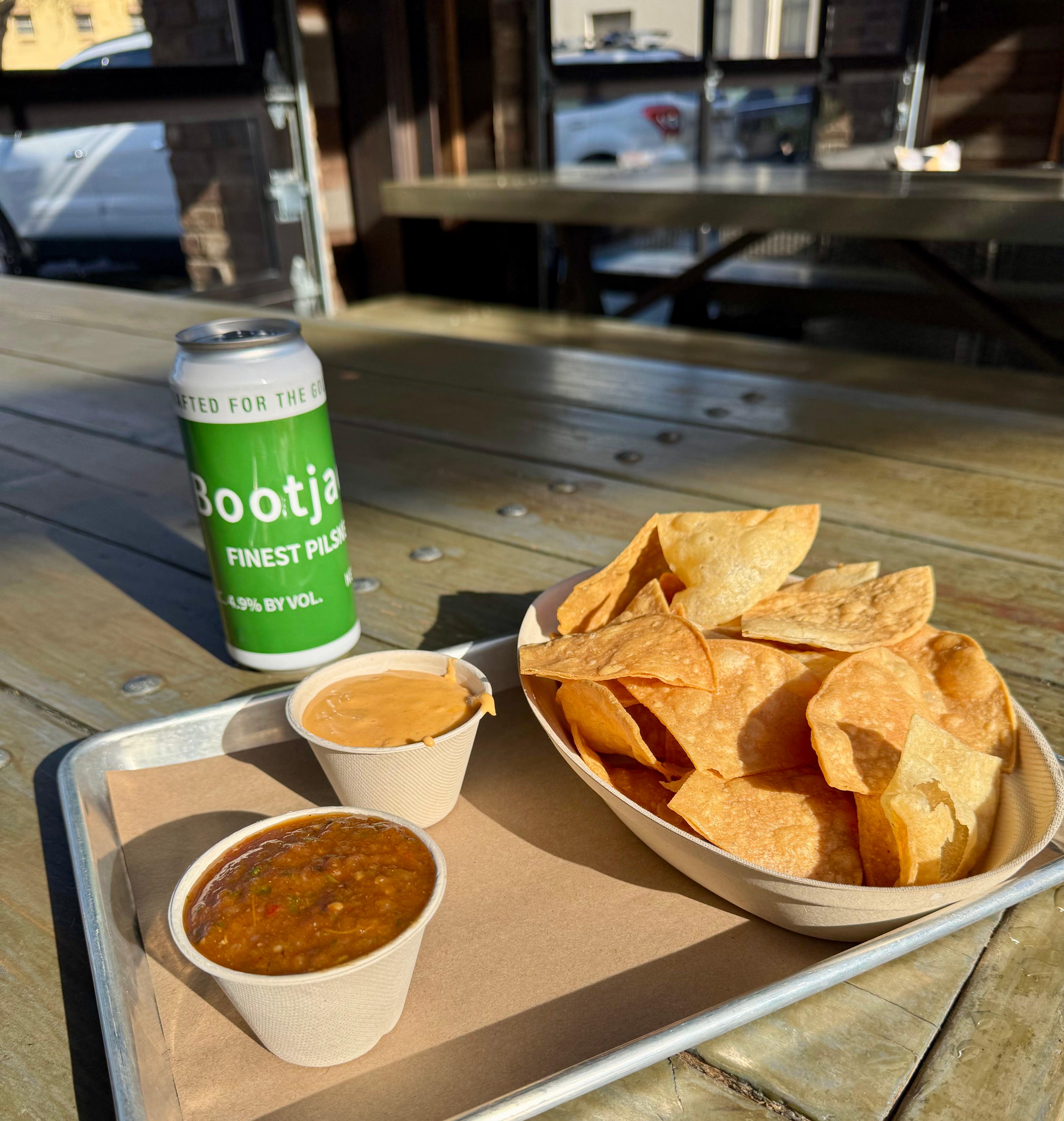 Chips & Queso & Salsa.