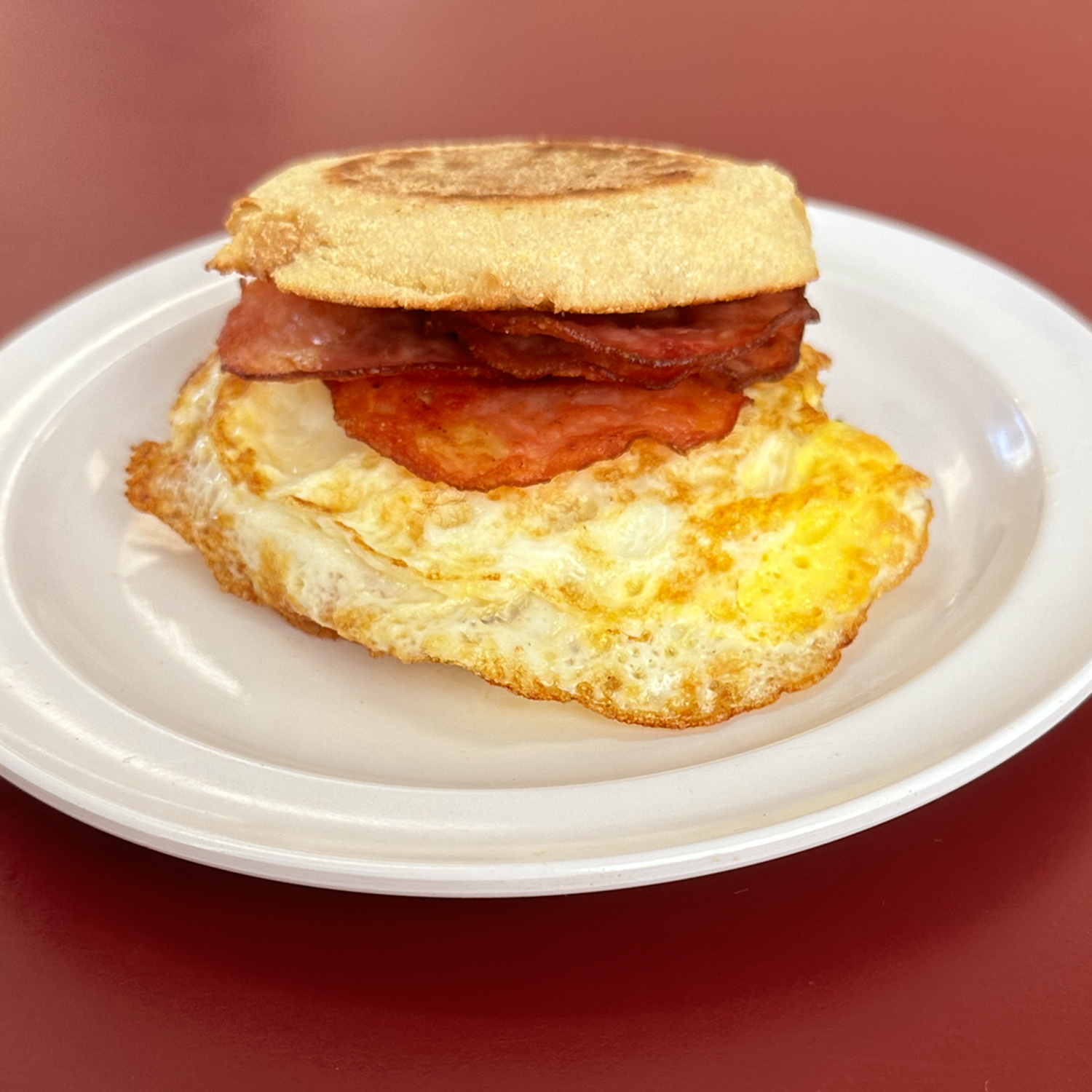 Canadian Bacon and Egg Sandwich
