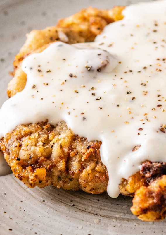Fried Steak with Gravy.