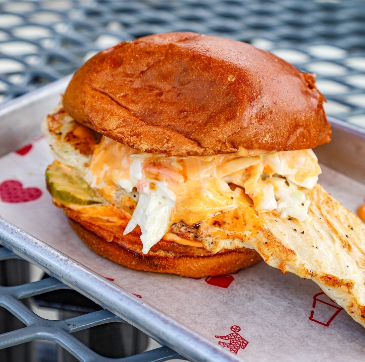 Backyard Grilled Chicken Sandwich (brioche bun).