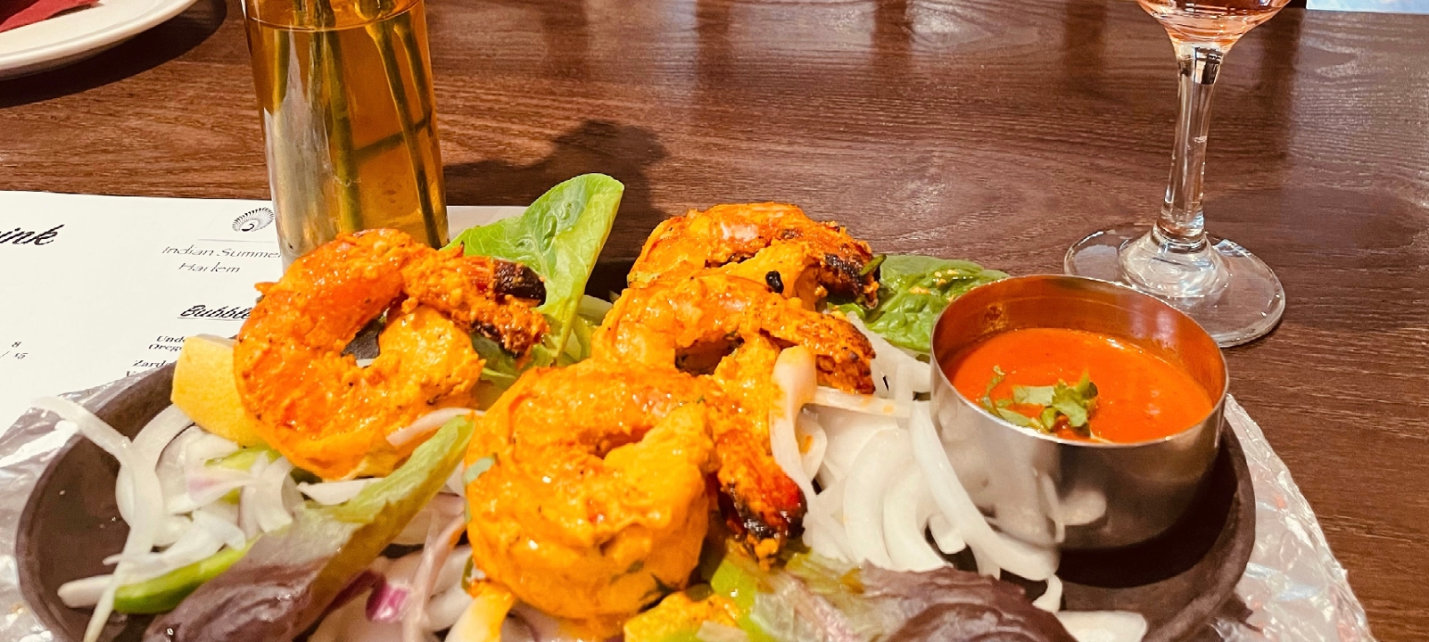 Saffron Tandoori Shrimp.