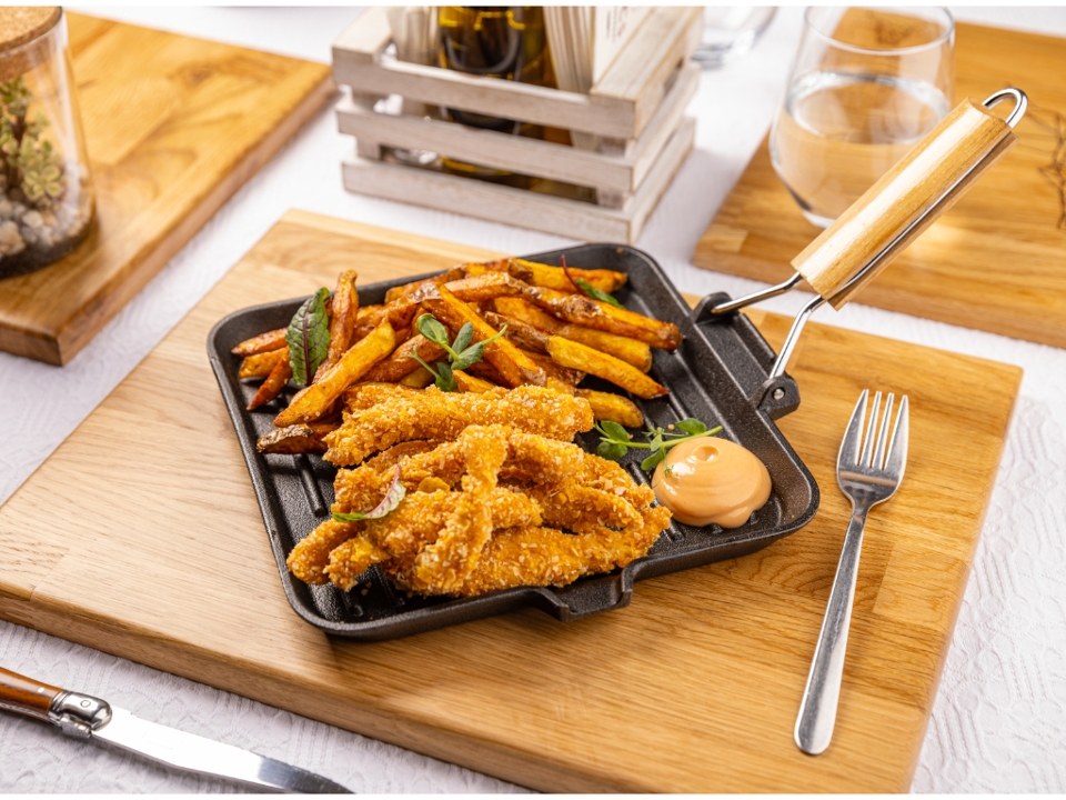 Chicken tenders w/ fries.