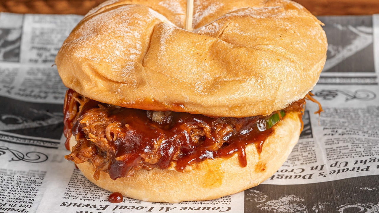 Benny's BBQ Pulled Pork Sandwich.