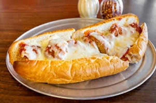 Shrimp Parmigiana Hot Sandwich.