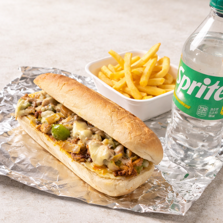 Chicken Cheese Steak Combo.
