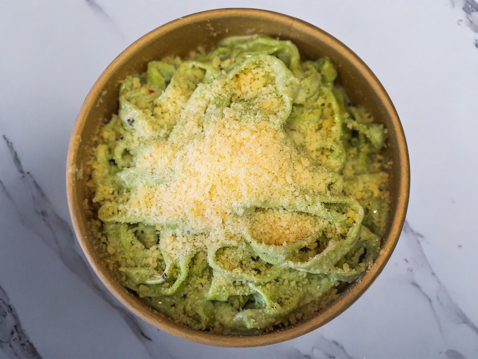 Spinach Fettuccine Alfredo.
