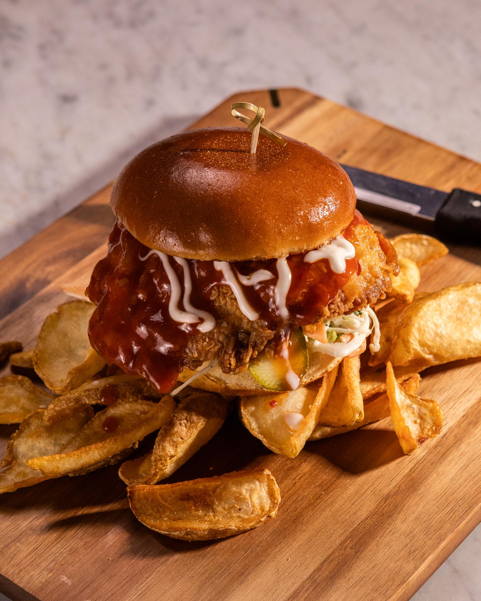 Hot Honey Fried Chicken Sandwich.