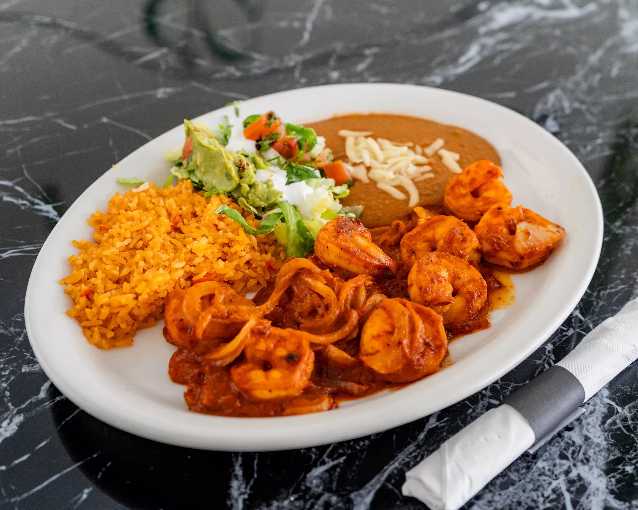 Camarones Rancheros Dinner.