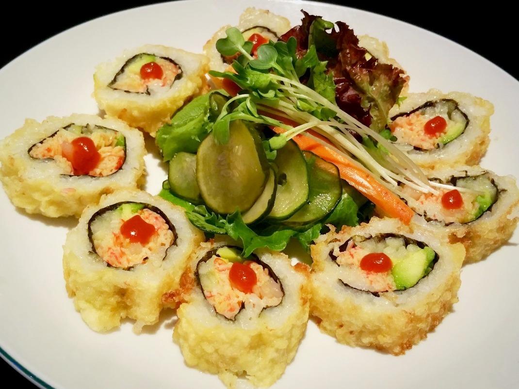 Spicy Shrimp & Crab Crunch Roll.