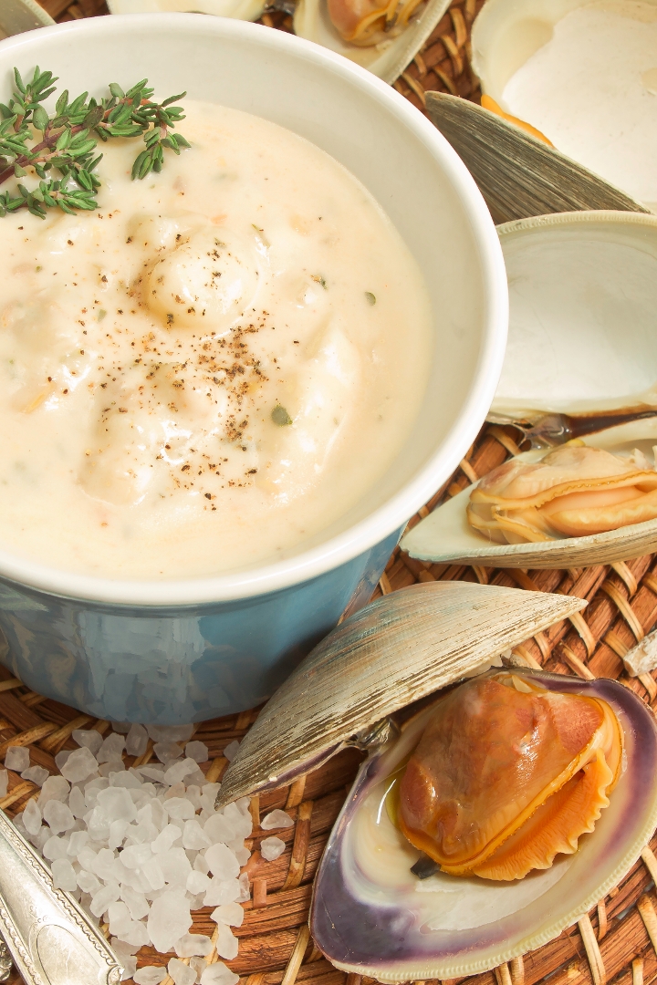 New England Clam & Corn Chowder.