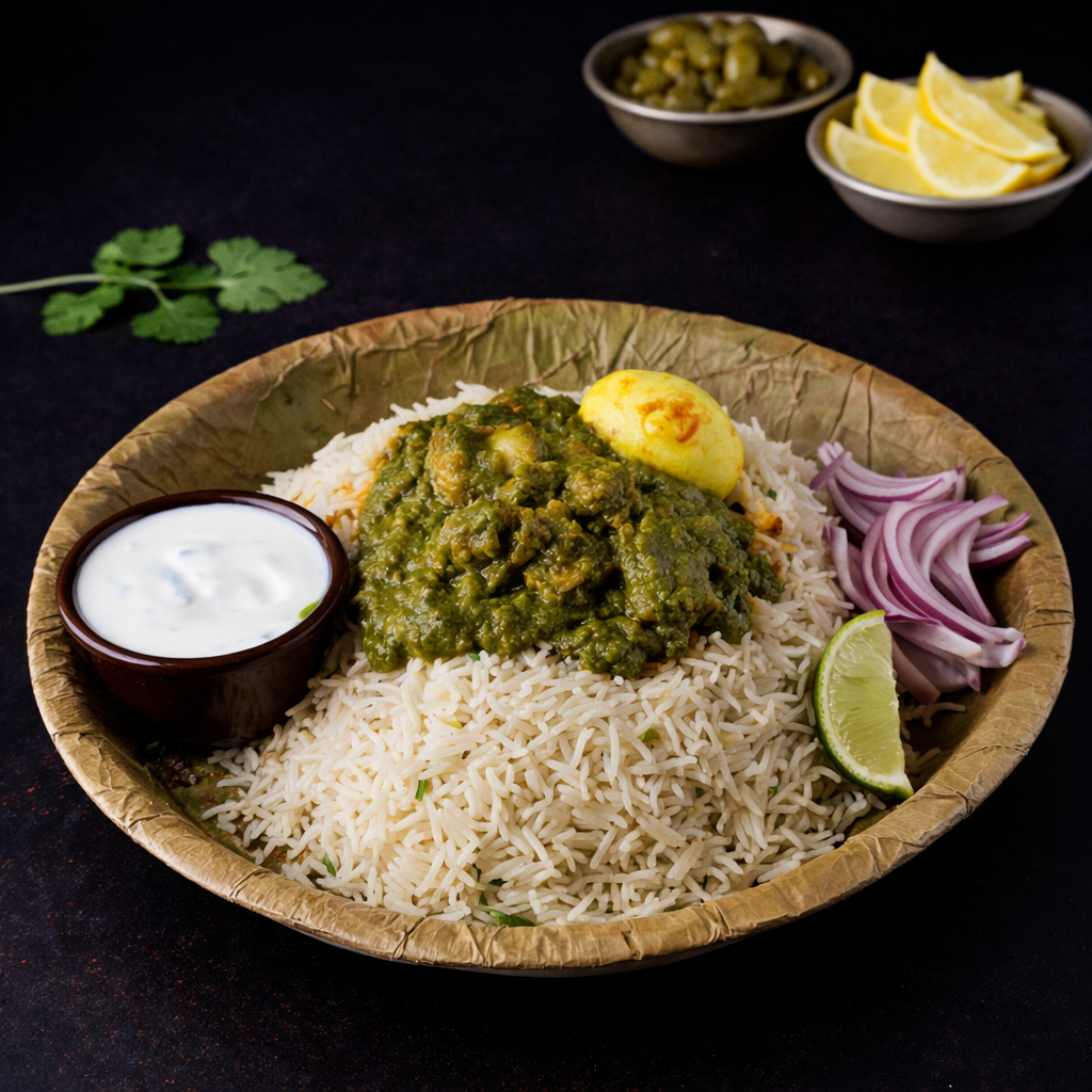 Pachimirchi Chicken Pulao (Green Chilli Chicken Pulao).