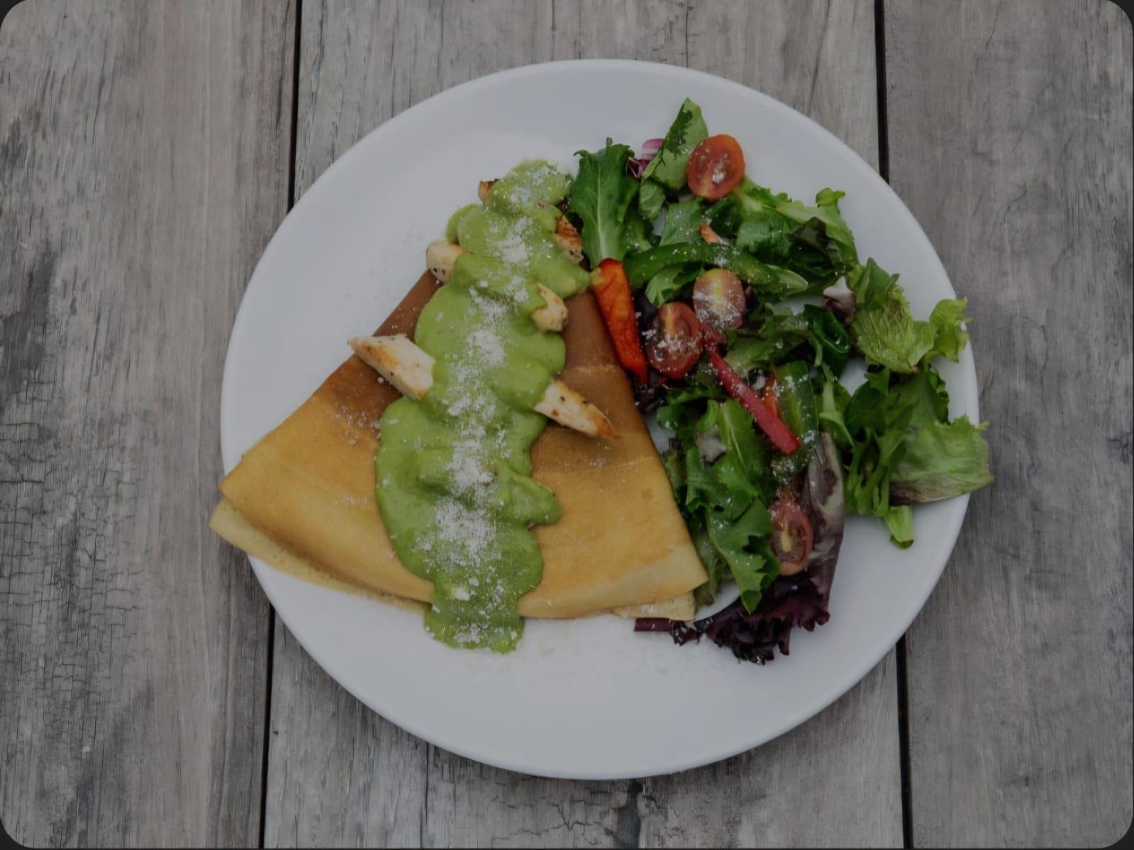 Chicken Pesto Crepe.