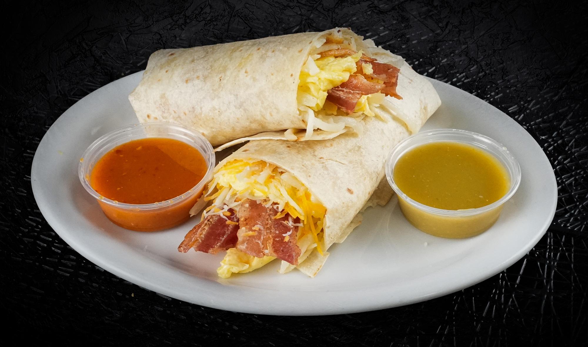 Sausage Breakfast Burrito.