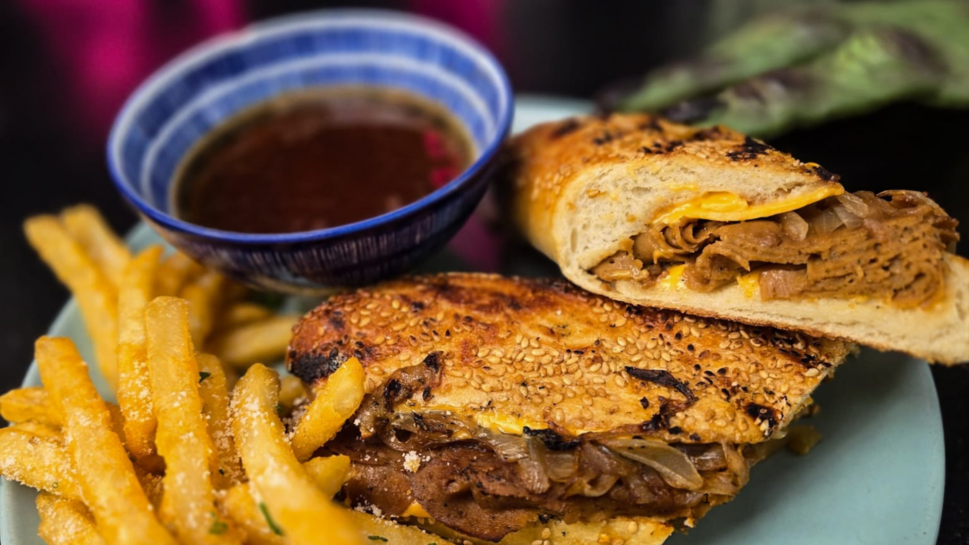 The FRENCH DIP (Served w/ fries).