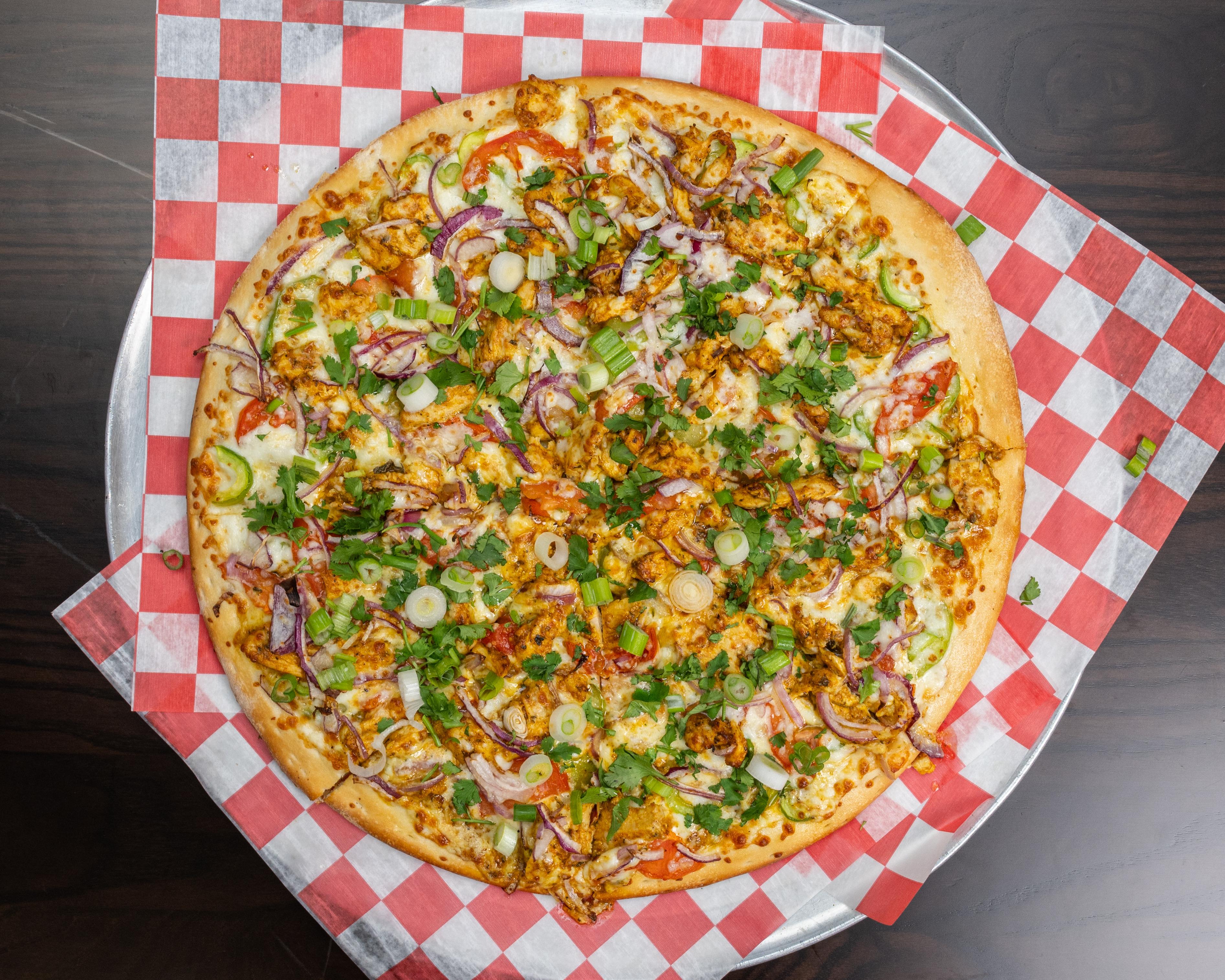 Mini 8" Chicken Tikka Pizza.